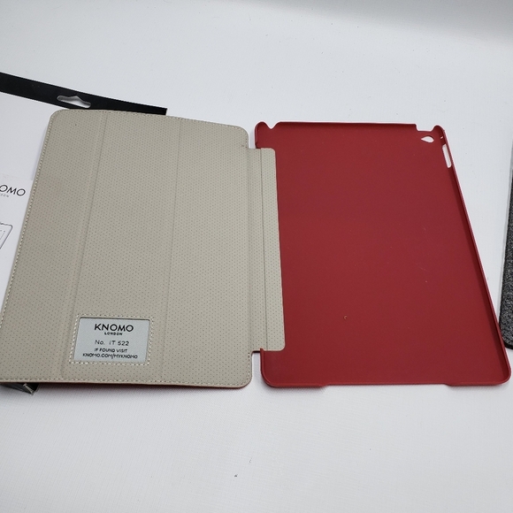 Knomo Leather IPad Air 2 Tablet Folio Cover Red New - Picture 8 of 11